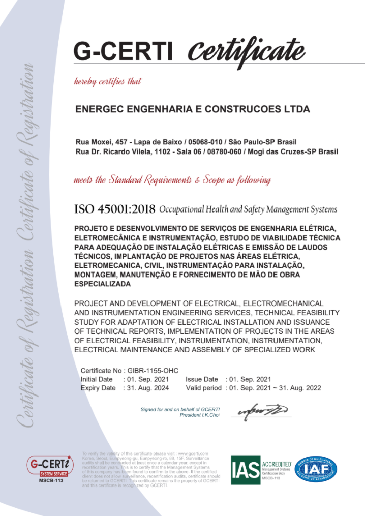 CERTIFICADO ISO 45001
